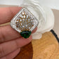 AD Emrald Green Stone Diamond Shape Ring