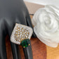 AD Emrald Green Stone Diamond Shape Ring