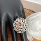 AD Ruby Red Stone Round Ring