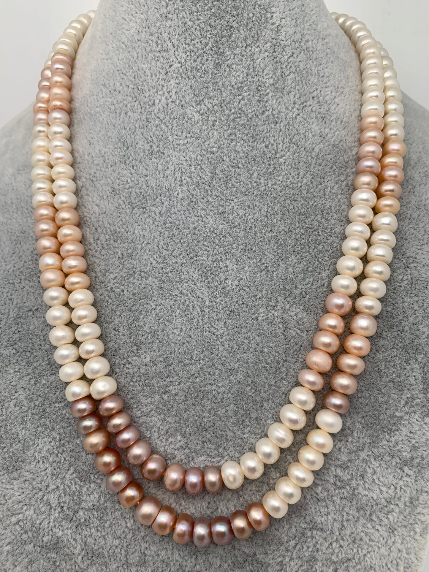 Two line Real Button Pearls Mala