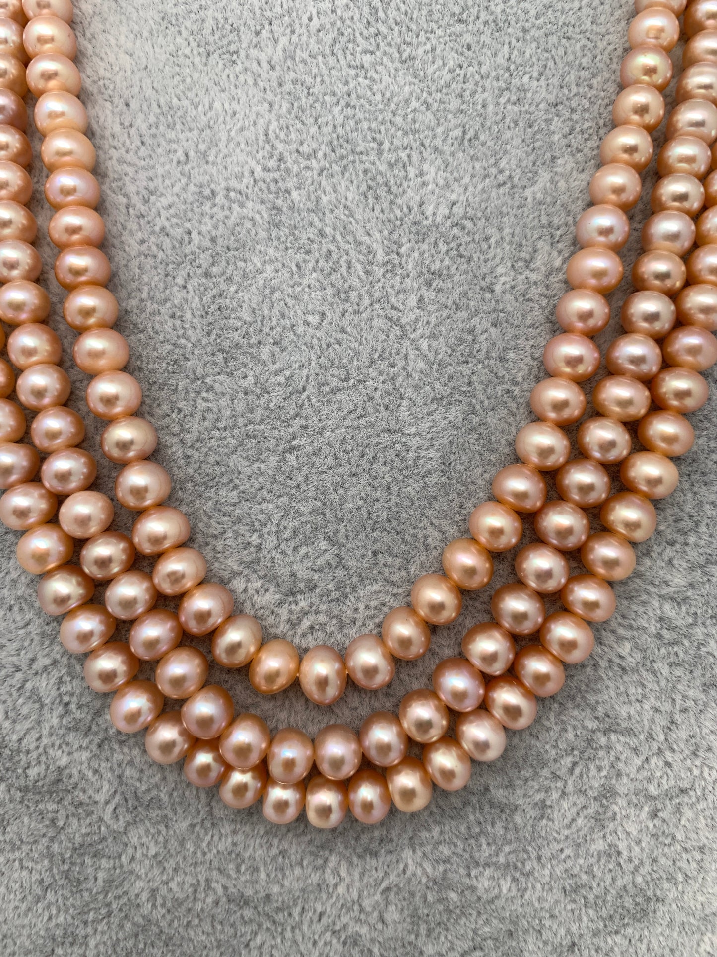 Three line Real Button Pearls Mala