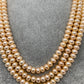 Three line Real Button Pearls Mala