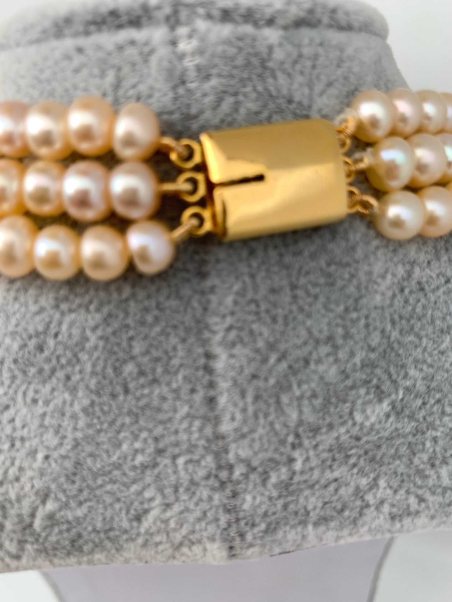 Three line Real Button Pearls Mala