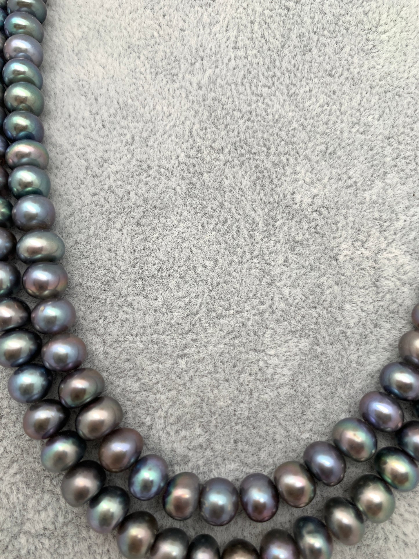 Two line Real Semi Round Pearls Mala