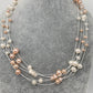 Eight line Real Button Pearls Necklace