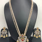 AD Red Stone Pendent Rice Pearl Mala