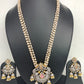 AD Pink Stone Pendent Rice Pearl Mala