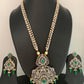 AD Green Stone Pendent Rice Pearl Mala