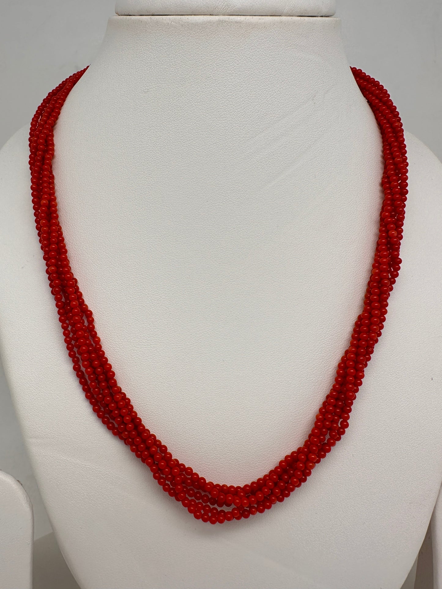 Real Coral 6 Strands Mala Necklace