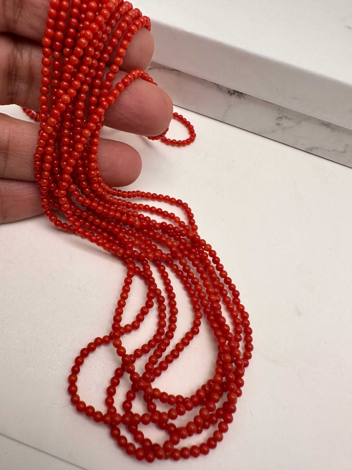 Real Coral 6 Strands Mala Necklace