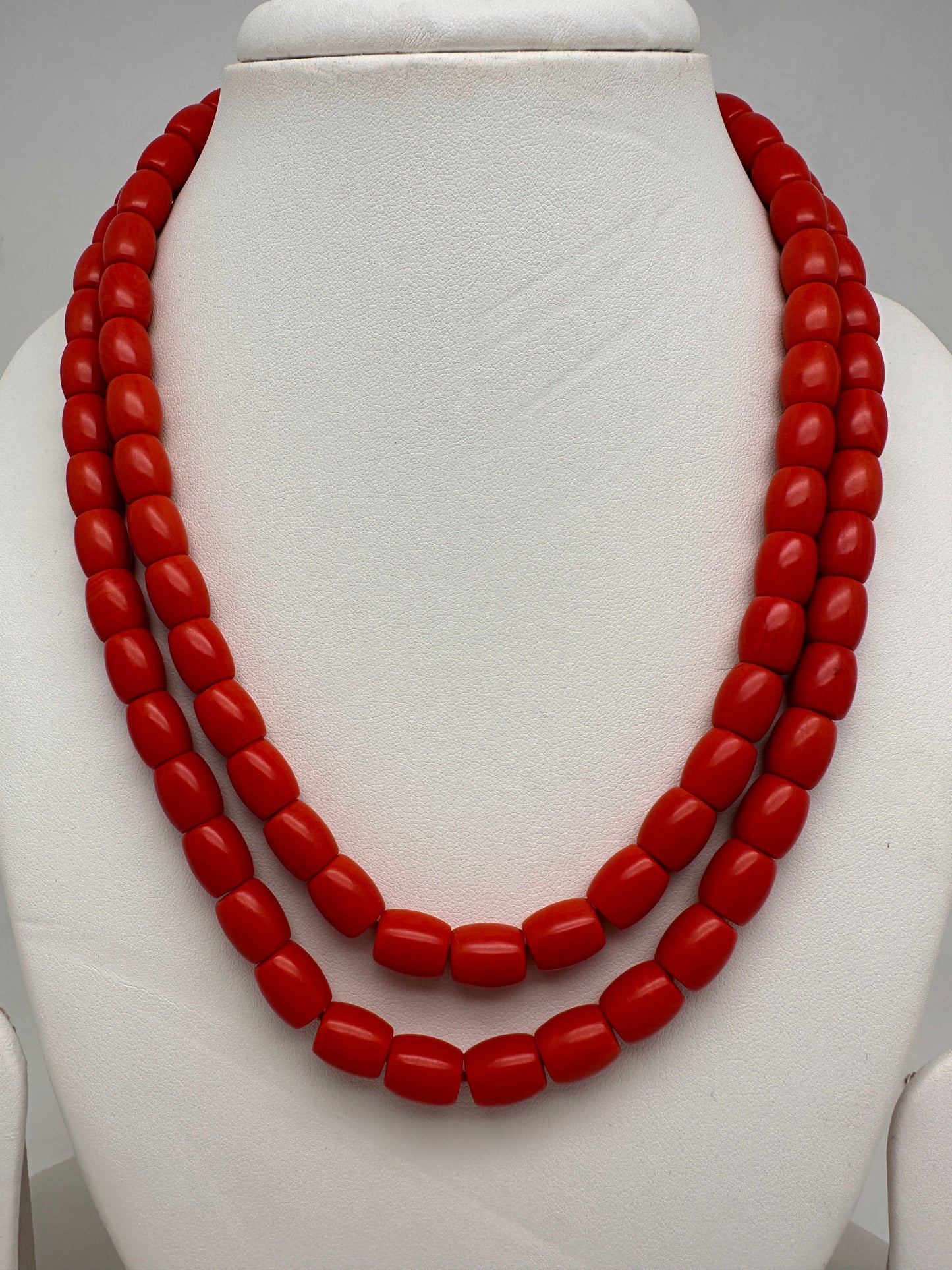 Real Coral 2 Strands Mala Necklace