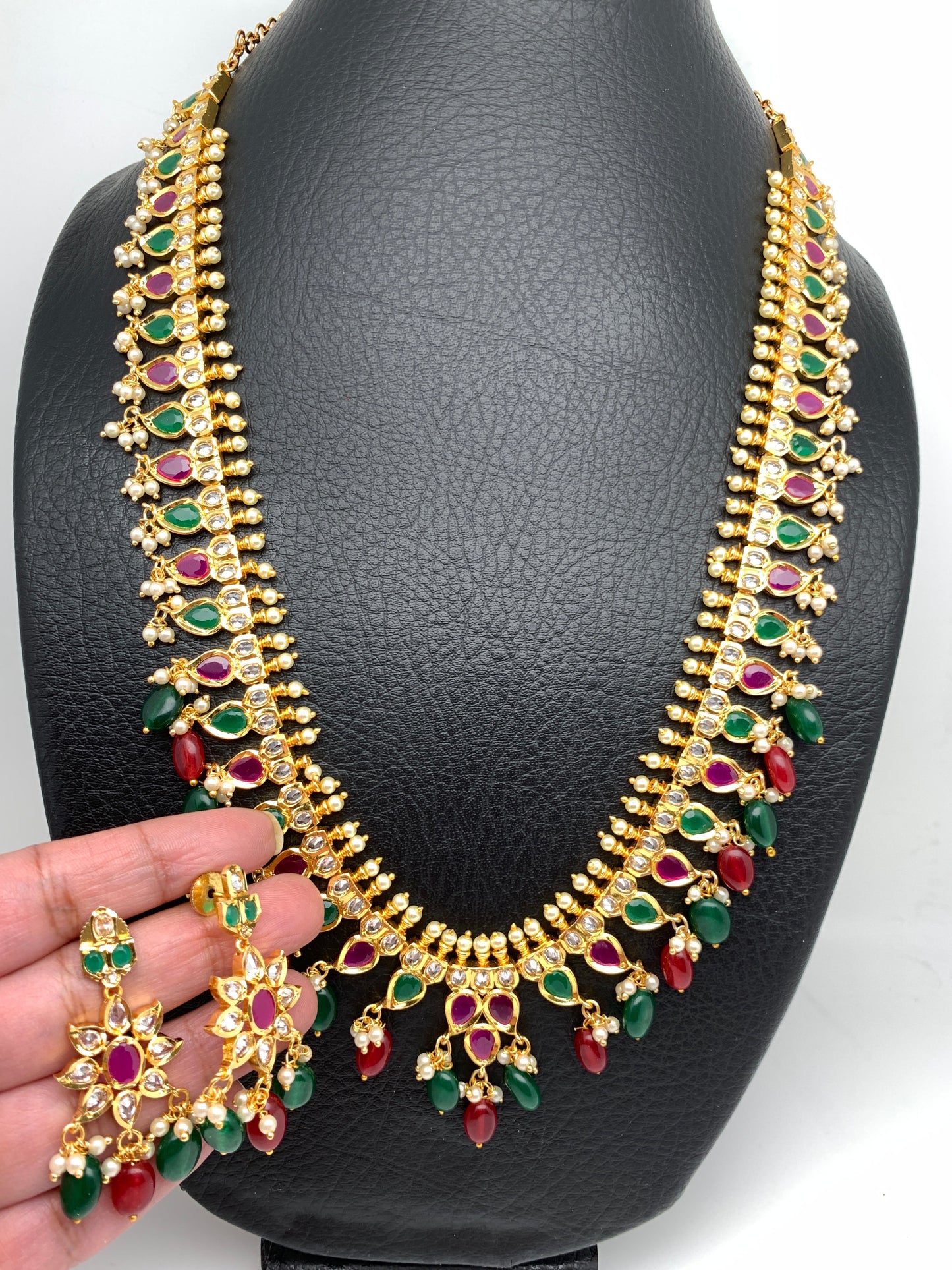 Multi Color Stones Long Necklace