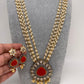 Coral Stone Victorian Finish Pendent Rice Pearls Rani Haar