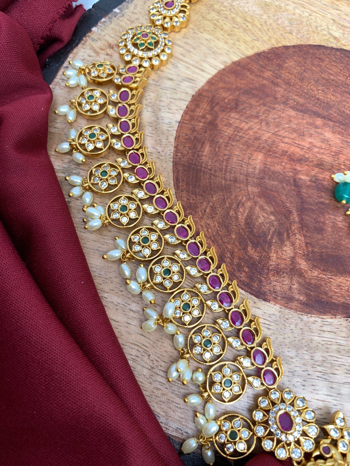 Multi Stone Botu Mala Long Necklace