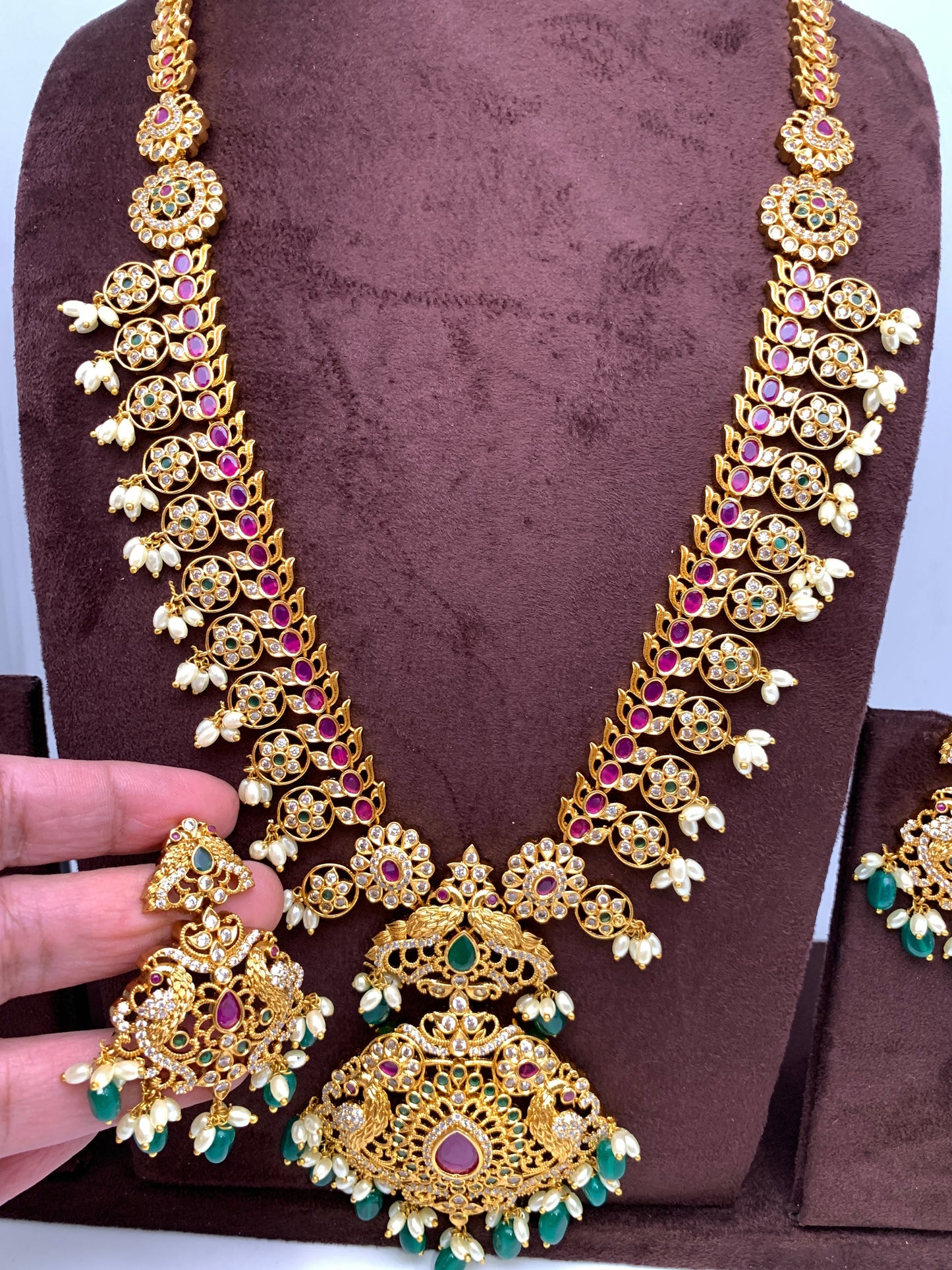 Multi Stone Botu Mala Long Necklace