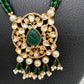 Kundan AD Pendent Green Beads Mala