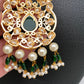 Kundan AD Pendent Green Beads Mala