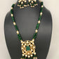 Kundan AD Pendent Green Beads Mala