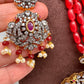 AD Red Stone Pendent Ruby Beads Mala