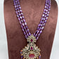 Polki Victorian Finish Beads Rani haar - Purple