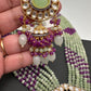 Kundan Mint Green Oynx Beads Necklace