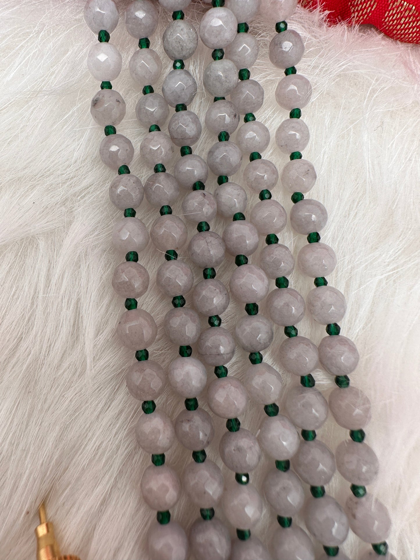 AD Grey Green Beads Necklace