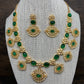 Green Stone and CZ Necklace