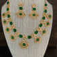 Green Stone and CZ Necklace