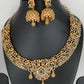 CZ Green Stone Neckline Ethnic Necklace