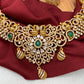 CZ Green Stone Neckline Ethnic Necklace