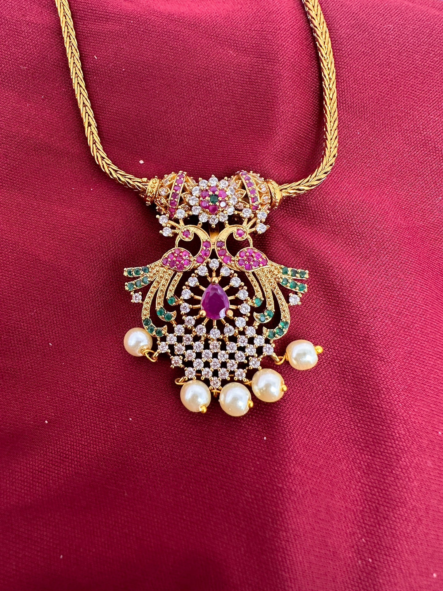 Peacock Pendent Chain Style Necklace