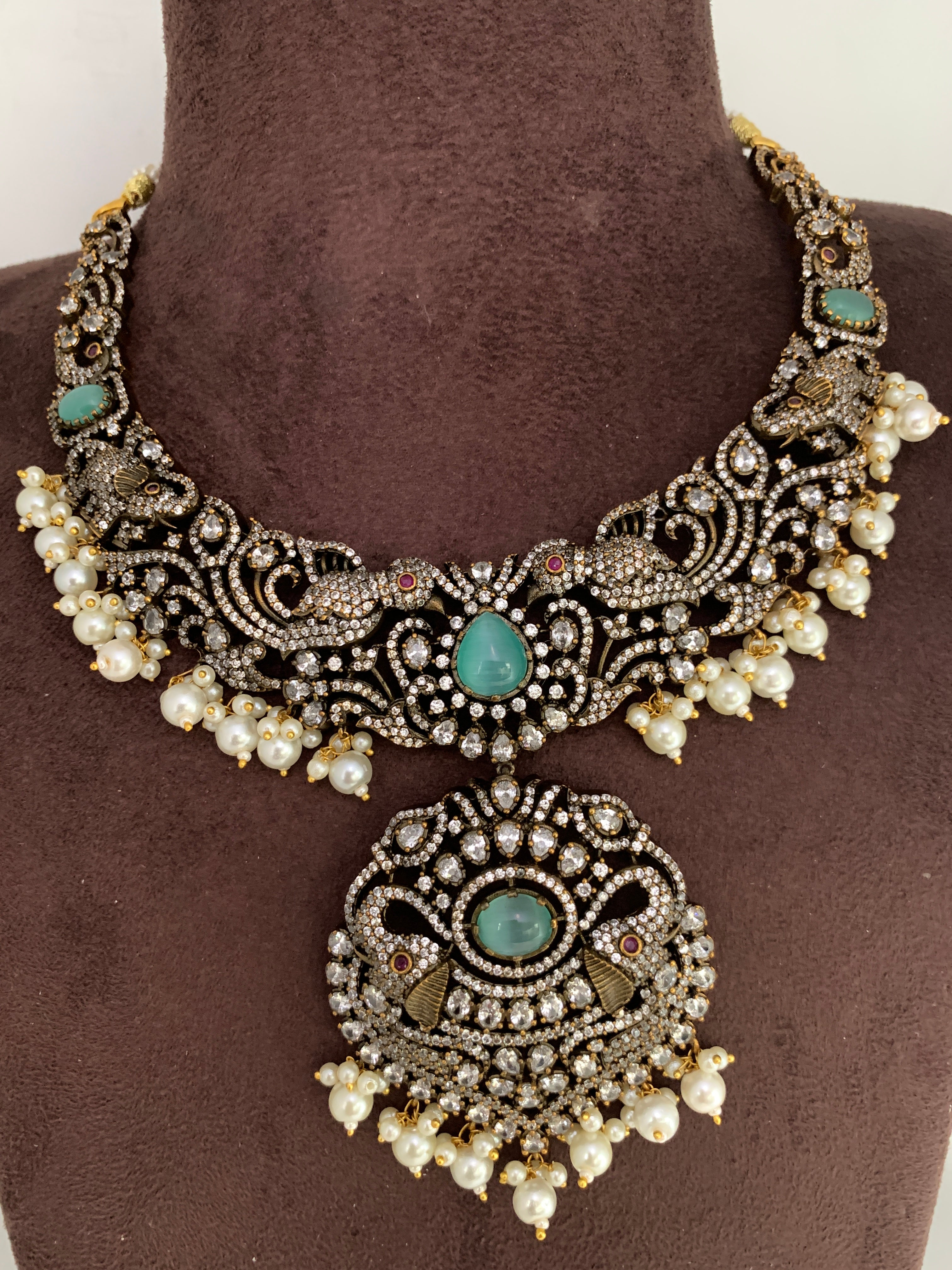 Precious Designer Mehandi Plated Delicate Necklace Set for Occasionally and  Party wear – Riddhi Siddhi Bangles